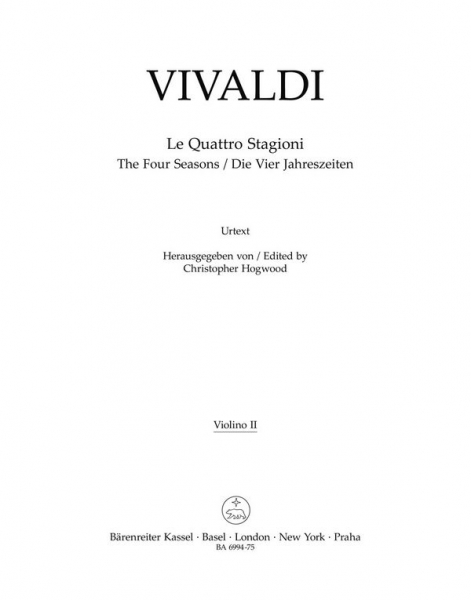 Die vier Jahreszeiten für Violine und Streicher