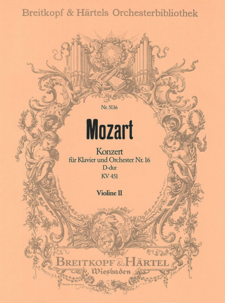 Konzert Nr. 16 D-Dur KV451 für Klavier und Orchester