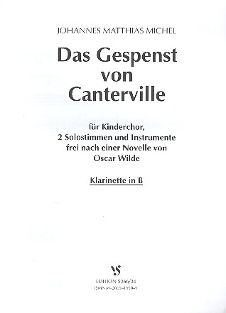 Das Gespenst von Canterville für Kinderchor, 2 Solostimmen und Instrumente