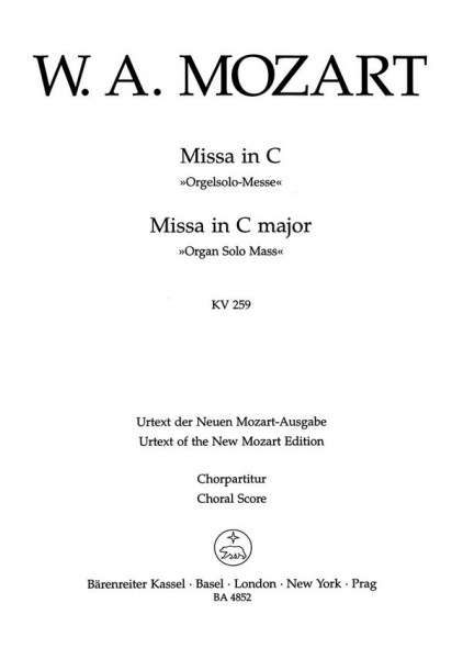 Missa C-Dur KV259 für Soli, Chor und Orchester