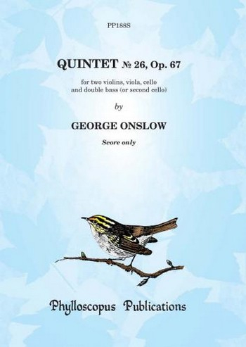 Quintet no.26 op.67 for 2 violins, viola, cello and double bass (or cello)