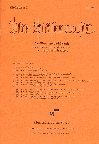 Alte Bläsermusik für 4-5-stimmiges Bläser-Ensemble