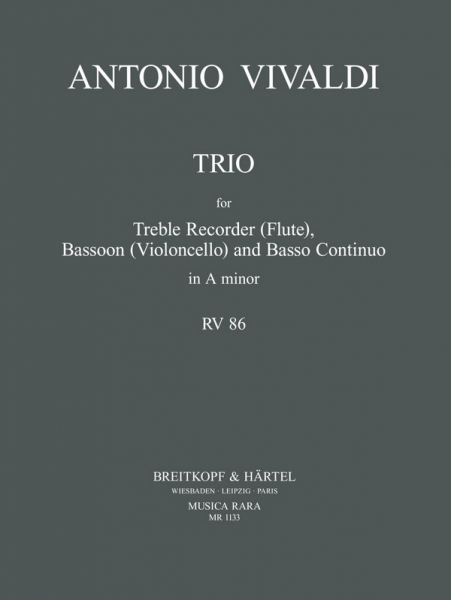 Trio a-Moll RV86 für Altblockflöte (Flöte), Fagott (Violoncello) und Bc