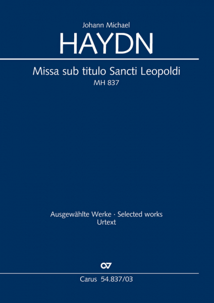 Klavierauszug Missa sub titulo sancti leolpoldi MH 837