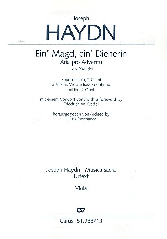 Ein' Magd ein' Dienerin Hob.XXIIId:1 für Sopran und Instrumente