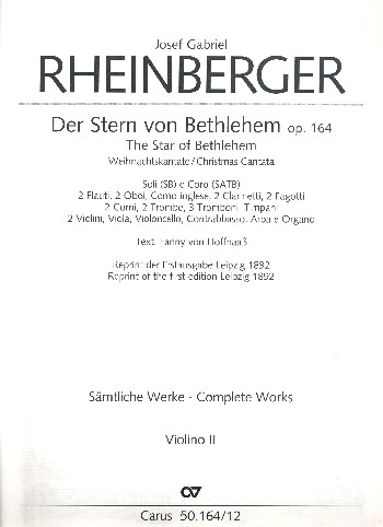 Der Stern von Bethlehem op.164 für Soli (SB) , 8stg. Chor und Orchester