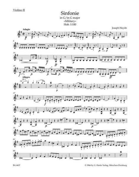 Sinfonie G-Dur Nr.100 Hob.I:100 für Orchester