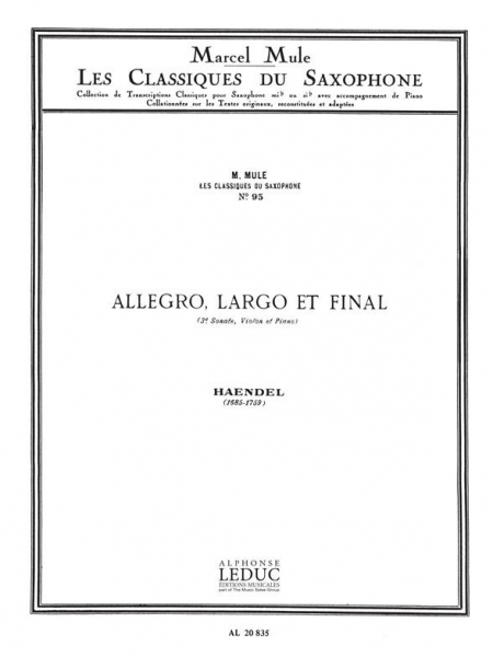 Allegro Largo et Finale de sonate no.3 pour violon et piano