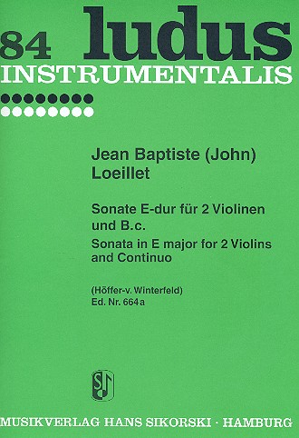 Sonate E-Dur für 2 Violinen und Bc