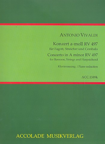 Konzert a-moll Nr.7 RV497 für Fagott, Streichorchester und Cembalo für Fagott und Klavier