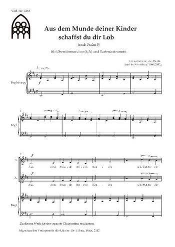 Aus dem Munde deiner Kinder schaffst du dir Lob für Frauenchor (Kinderchor ) und Tasteninstrument