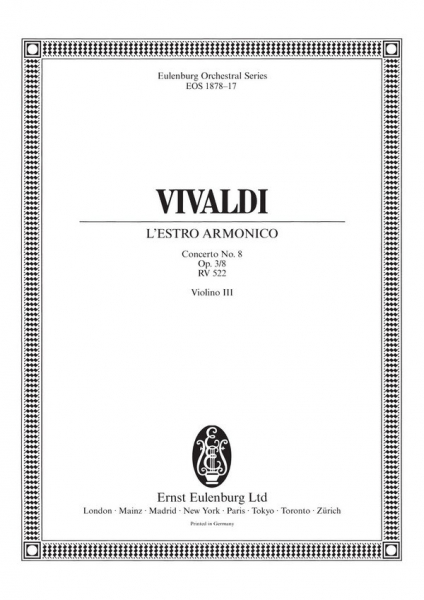 Konzert a-Moll op.3,8 L'Estro Armonico RV522 für 2 Violinen, Streicher und Bc