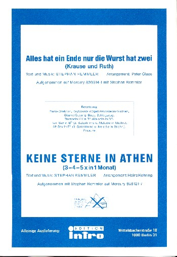 Alles hat ein Ende nur die Wurst hat zwei / Keine Sterne in Athen für Salonorchester