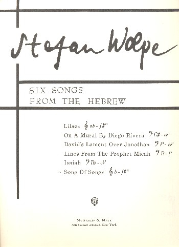 Song of Songs for voice and piano (en/hebr)