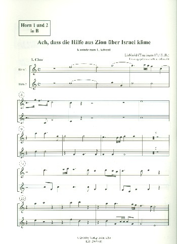 Ach dass die Hilfe aus Zion über Israel käme für Soli, gem Chor und Instrumente