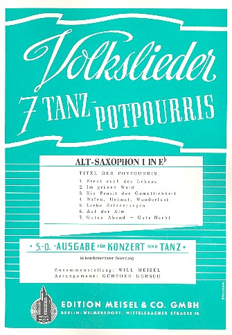 7 Volkslieder Tanzpotpourris für Orchester