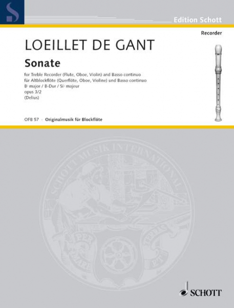 Sonate op. 3/2 für Alt-Blockflöte (Flöte, Oboe, Violine) und Basso continuo, Violonce