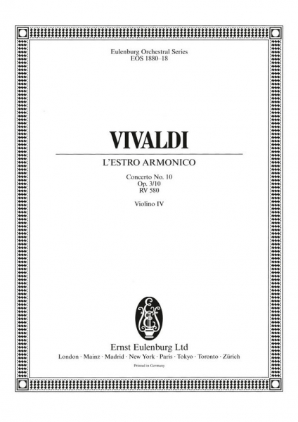Konzert h-Moll L'Estro Armonico op.3,10 RV580 für 4 Violinen, Streicher und Bc