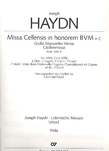 Große Mariazeller Messe C-Dur Hob.XXII:5 für Soli, gem Chor und Orchester