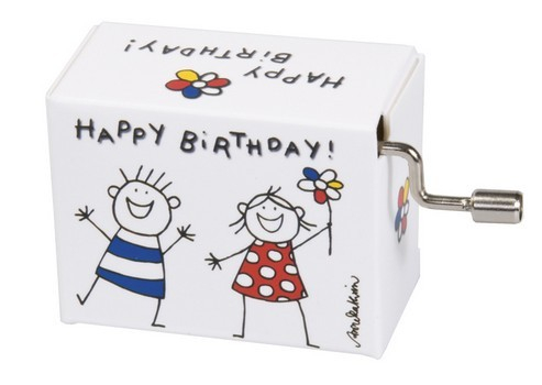 Spieluhr Happy Birthday Motiv Junge und Mädchen