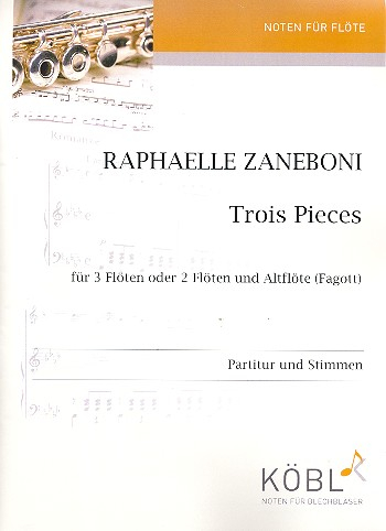 3 pieces: für 3 Flöten (2 Flöten und Altflöte/Fagott)