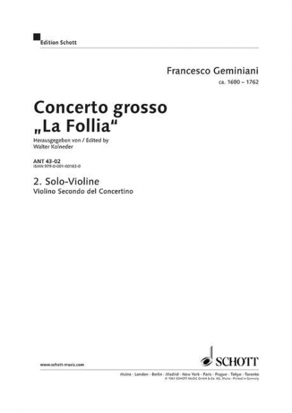 Concerto grosso für 2 Solo-Violinen, Solo-Violoncello/Kontrabass, Streichorchester und