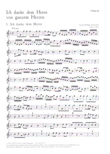 Ich danke dem Herrn von ganzem Herzen für Soli (SATB), Chor und Orchester