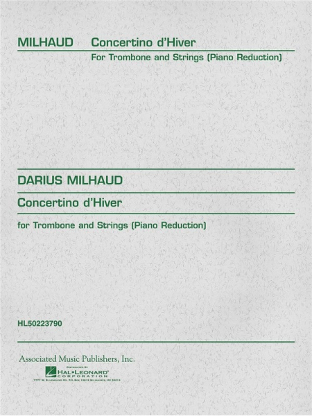 Concertino d&#039;Hiver for Trombone and Strings for trombone and piano