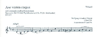 Ave verum corpus KV618 für Chor, Streicher und Orgel