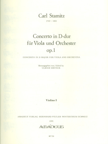 Konzert D-Dur op.1 für Viola und Orchester