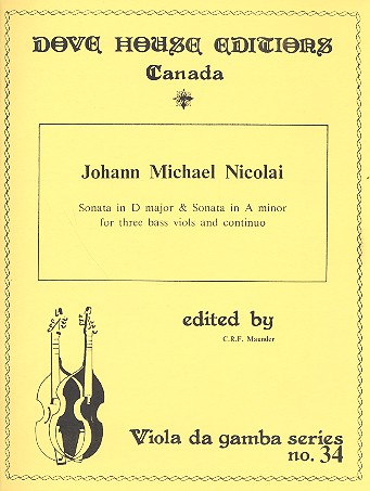 Sonata in D Major and Sonata in a Minor for 3 bass viols and bc
