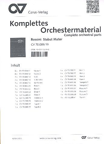 Stabat Mater für Soli, gem Chor und Orchester