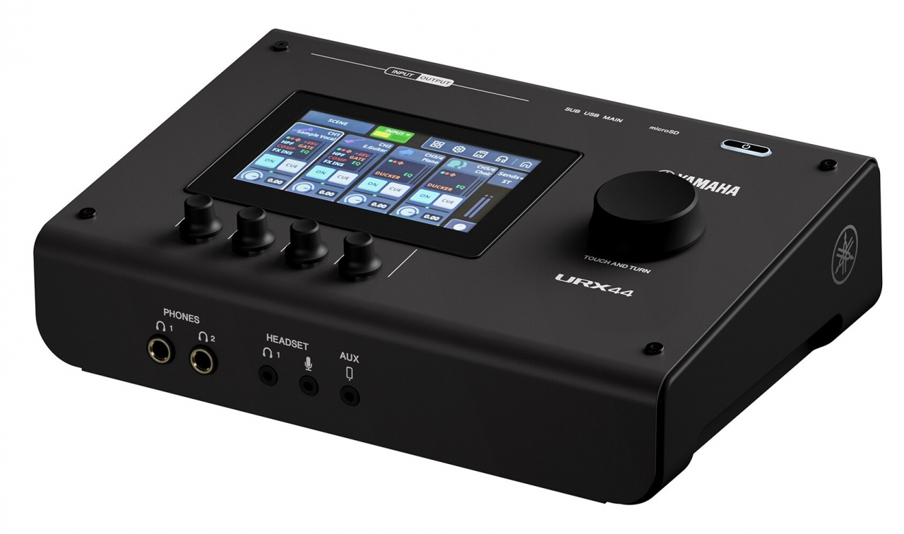 YAMAHA URX44 USB-C Audiointerface – Kompaktes 6-In/4-Out Interface mit 32-Bit/192 kHz Audio, Touch-LCD-Steuerung, integriertem DSP-Mixing, Auto Gain und Mehrspuraufnahmen – Schwarz - Bild 2
