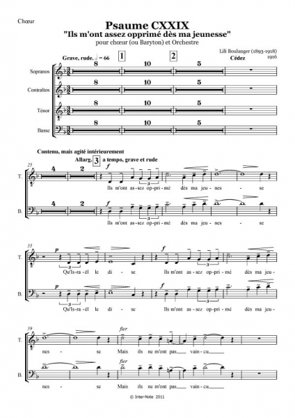 Psalm 129 'Ils m'ont assez opprimé dés ma jeunesse' für gem Chor und Orchester