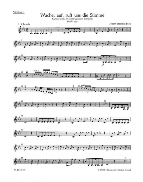 Wachet auf ruft uns die Stimme Kantate Nr.140 BWV140