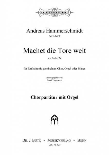 Machet die Tore weit für 5stg. gem Chor und Orgel oder Bläser