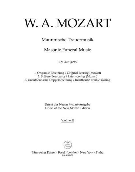 Maurerische Trauermusik KV 477 (479a) für Orchester