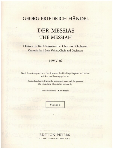 Der Messias HWV56 für Soli, Chor und Orchester