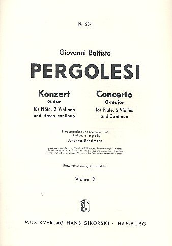 Konzert G-Dur für Flöte, 2 Violinen und Bc