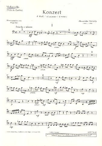 Konzert d-Moll für Oboe (Violine), Streicher und Basso continuo (Cembalo/Orgel), Viol