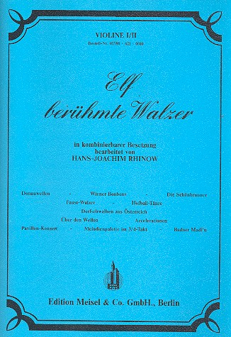 11 berühmte Walzer für Orchester in kombinierbarer Besetzung