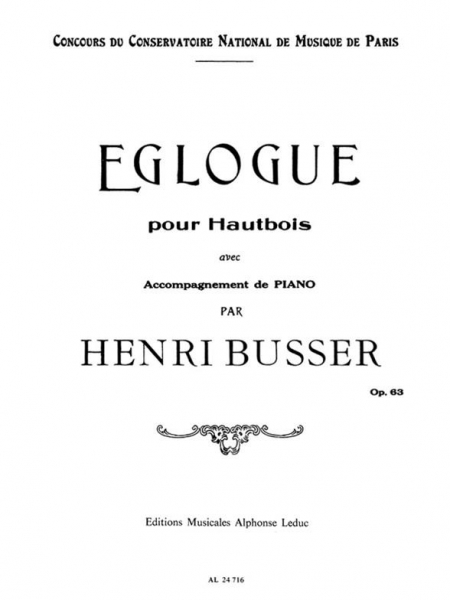Eglogue op.63 pour hautbois et piano