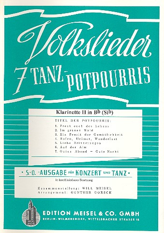 7 Volkslieder Tanzpotpourris für Orchester