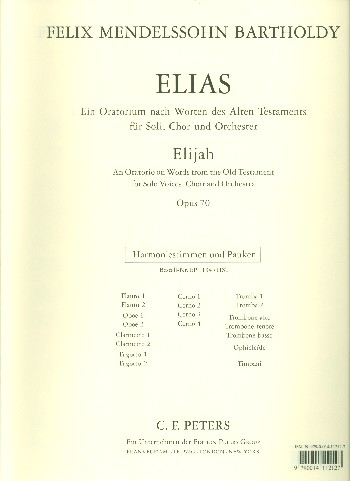 Elias op.70 Oratorium für Soli, gem Chor und Orchester