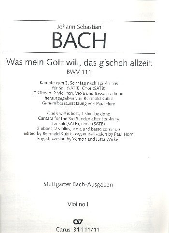 Was mein Gott will das gscheh allzeit Kantate Nr.111 BWV111
