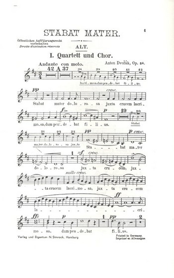 Stabat mater op.58 für Soli, Chor und Orchester