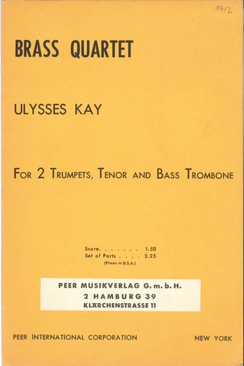 Brass Quartet for 2 trumpets, tenor and bass trombone