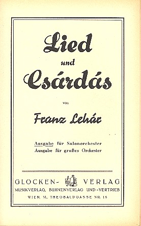Lied und Csardas für Salonorchester