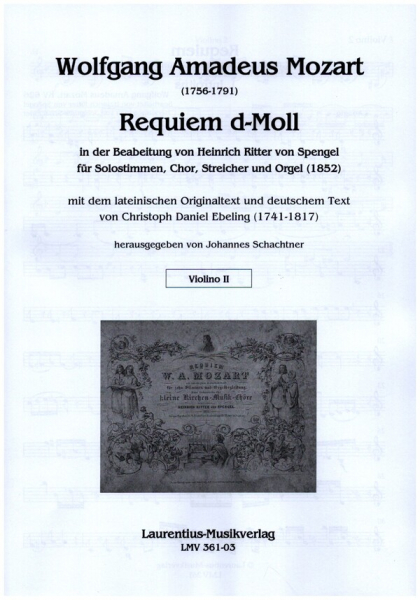 Requiem d-Moll für Solostimme, gem Chor, Streicher und Orgel