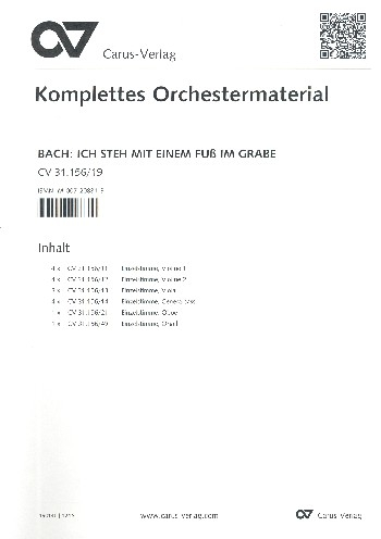 Ich steh mit einem Fuß im Grabe Kantate Nr.156 BWV156